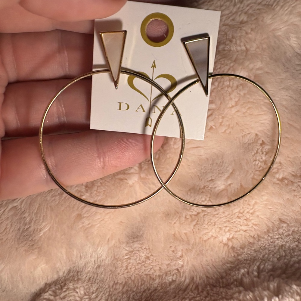 a.n.a Gold Triangle Hoop Earrings
